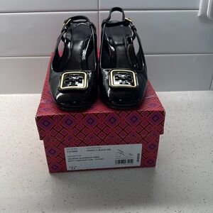 Tory Burch Georgia Slingback 70MM Elegant Black Heels